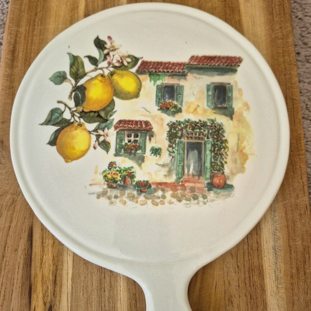 Ceramica Cuore Ceramic trivet Cheese Board Lemon Tuscan Villa Made in Italy